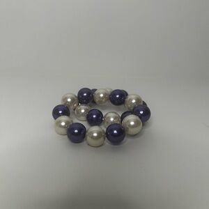 Blue and White Pearl Bracelet